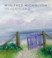 Painting of 'The Gate to the Isles', 1980: blue gate with seascape behind, on cover of 'Winifred Nicholson in Scotland', by National Galleries of Scotland.