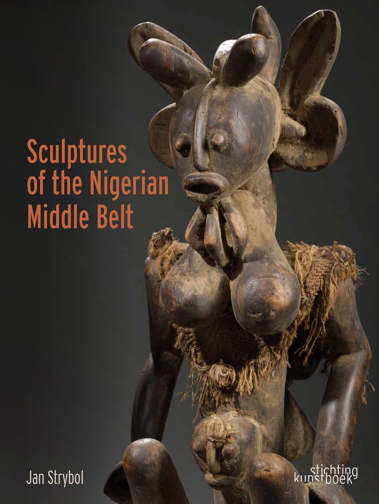 Book cover of Sculptures of the Nigerian Middle Belt, featuring a wood sculpture of African figure. Published by Stichting.