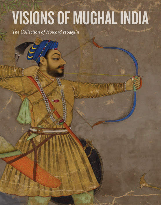 Sultan Ali Adil Shah Hunting a Tiger, with bow and arrow, on cover of 'Visions of Mughal India, The Collection of Howard Hodgkin', by Ashmolean Musuem.