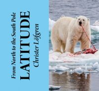 Polar bear standing on iceberg eating its kill, on cover of 'From north to the south pole - Latitude', by Booxencounters.