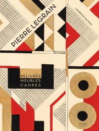 Geometric shapes and patterns in cream, black, beige and red, on cover of 'Pierre Legrain', by Editions Norma.