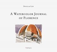 Domed building on white cover of 'A Watercolor Journal of Florence', by Mandragora.
