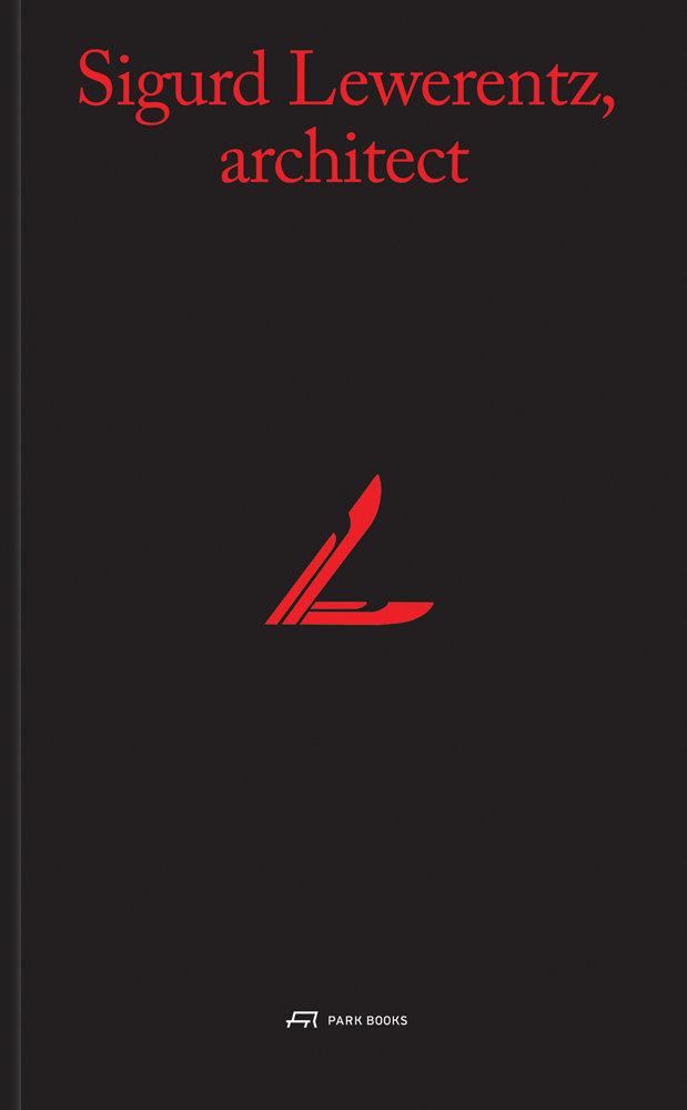 'Sigurd Lewerentz, Architect' in red font to top of black cover, by Park Books.