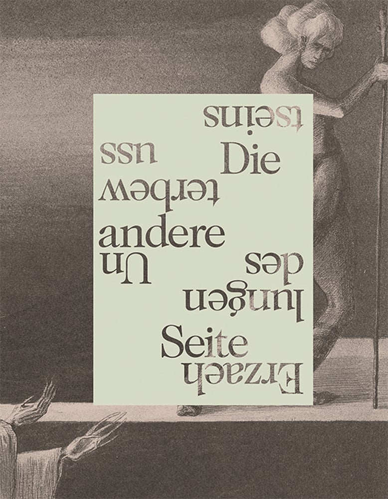 Book cover of Die andere Seite, Erzählungen des Unbewussten, featuring a figure walking with stick. Published by Verlag Kettler.