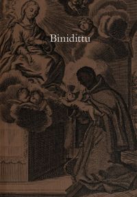 Book cover of Nicola Lo Calzo's Binidittu, with a black saint in robes holding a newborn baby. Published by L'Artiere.