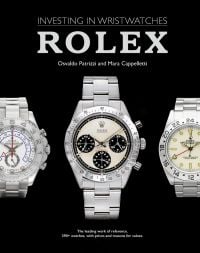 Book cover of Rolex: Investing in Wristwatches, with three silver Rolex watches. Published by ACC Art Books.