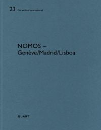 Blue grey cover with 23 De aedibus international Nomos – Genève/Lisboa/Madrid Quart in black font