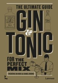 Barman pouring cocktail on gold cover of 'Gin & Tonic - The Gold Edition, The Ultimate Guide for the Perfect Mix', by Lannoo Publishers.