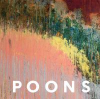 Abstract oil painting 'Bordertown' 1972, on cover of 'Larry Poons' monograph by Abbeville Press.
