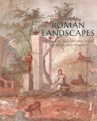Painting of man tending cattle, on cover of 'Roman Landscapes, Visions of Nature and Myth from Rome and Pompeii, by Ediciones El Viso.