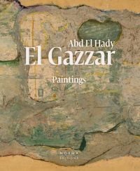 Book cover of El-Gazzar, with cave-like abstract painting in grey with yellow lined shapes. Published by Editions Norma.