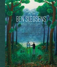 Green and blue forest painting of 'The Lake Painter' on cover of 'Ben Sledsens', by Hannibal Books.