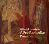 Painting of man in red robes, white dove perched on right hand, on cover of 'William Bell Scott's Screen, A Pre-Raphaelite Romance', by National Galleries of Scotland.