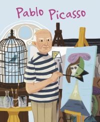 Book cover of Pablo Picasso', from the 'Genius' series, with the artist painting an abstract portrait on canvas. Published by White Star,