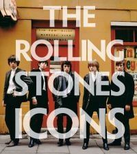 The Rolling Stones, with Brian Jones standing outside the Tin Pan Alley club in London, on cover of 'The Rolling Stones: Icons', by ACC Art Books.