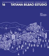 Book cover of Source Books in Architecture No. 16: Tatiana Bilbao ESTUDIO, with an aerial view of city landscape. Published by ORO Editions.