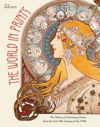 Colour lithograph: 'Zodiac' by Alphonse Mucha, golden haired female, on cover of 'The World in Prints, The History of Advertising Posters from the Late 19th Century to the 1940s', by White Star.