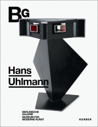 Book cover of Hans Uhlmann, with a black, metal sculpture. Published by Kerber.