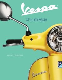 Book cover Vespa: Style and Passion, with front of yellow scooter. Published by White Star.