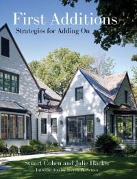 Book cover of First Additions: Strategies for Adding On, with a residential house and garden. Published by ORO Editions.