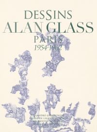 Book cover of Dessins Alan Glass: Paris 1954-1962, with blue ballpoint pen ink drawings or surrealist figures. Published by Ediciones El Viso.