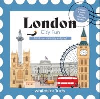 Activity box of London City Fun: Build your mini-city and play!, with the London Eye, Elizabeth Tower, and Westminster Cathedral. Published by White Star.