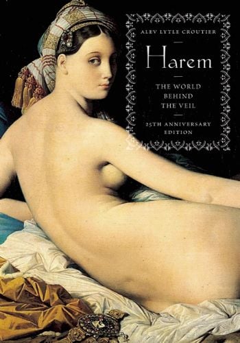 Book cover of Harem: The World Behind the Veil, featuring a painting of a nude female. Published by Abbeville Press.