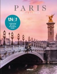 Book cover of Paris, featuring The Pont Alexandre III arch bridge over the Seine in the French city. Published by teNeues Books.