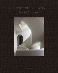 Linen book cover of Sophisticated Elegance: Dennis T'Jampens, featuring a white interior space with archway to left. Published by Beta-Plus.