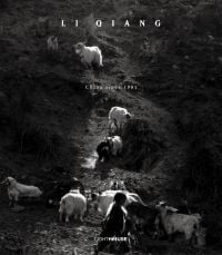 Book cover of Li Qiang: China Since 1981, with a aerial view of goats walking through landscape. Published by Artpower International.