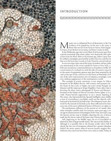 Book cover of Umberto Pappalardo's Greek and Roman Mosaics, with a mosaic artwork of head and torso of male. Published by Abbeville Press.