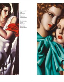 Book cover of Passion by Design: The Art and Times of Tamara de Lempicka, featuring a painting titled 'Self-Portrait in the Green Bugatti'. Published by Abbeville Press.