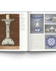 Antique Royal Copenhagen Ice Dome on Porcelain Dish, Blue Fluted, on cover of 'Danish Porcelain', by ACC Art Books.