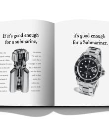 Book cover of Oyster Perpetual Submariner: The Watch that Unlocked the Deep, with a silver, black-faced Rolex watch. Published by Wallpaper*.