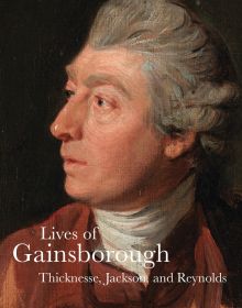 Study of Thomas Gainsborough by Johan Zoffany, c.1772, 'Lives of Gainsborough', in white font below, by Pallas Athene.