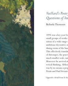 Book cover of Édouard Vuillard: The Poetry of the Everyday, with a painting of a woman standing in a doorway of interior living room. Published by Pallas Athene.