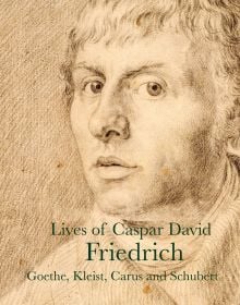 Book cover of Lives of Caspar David Friedrich, with a self-portrait of the German painter. Published by Pallas Athene.