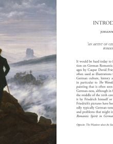 Book cover of Lives of Caspar David Friedrich, with a self-portrait of the German painter. Published by Pallas Athene.