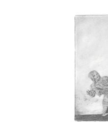 Book cover of The Follies: Los Disparates/Los Proverbios. Francisco de Goya, with an etch of figure. Published by Pallas Athene.