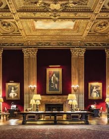 Book cover of An American Renaissance: Beaux-Arts Architecture in New York City, with low angled shot of interior ceiling dome with white and gold plaster. Published by Images Publishing.