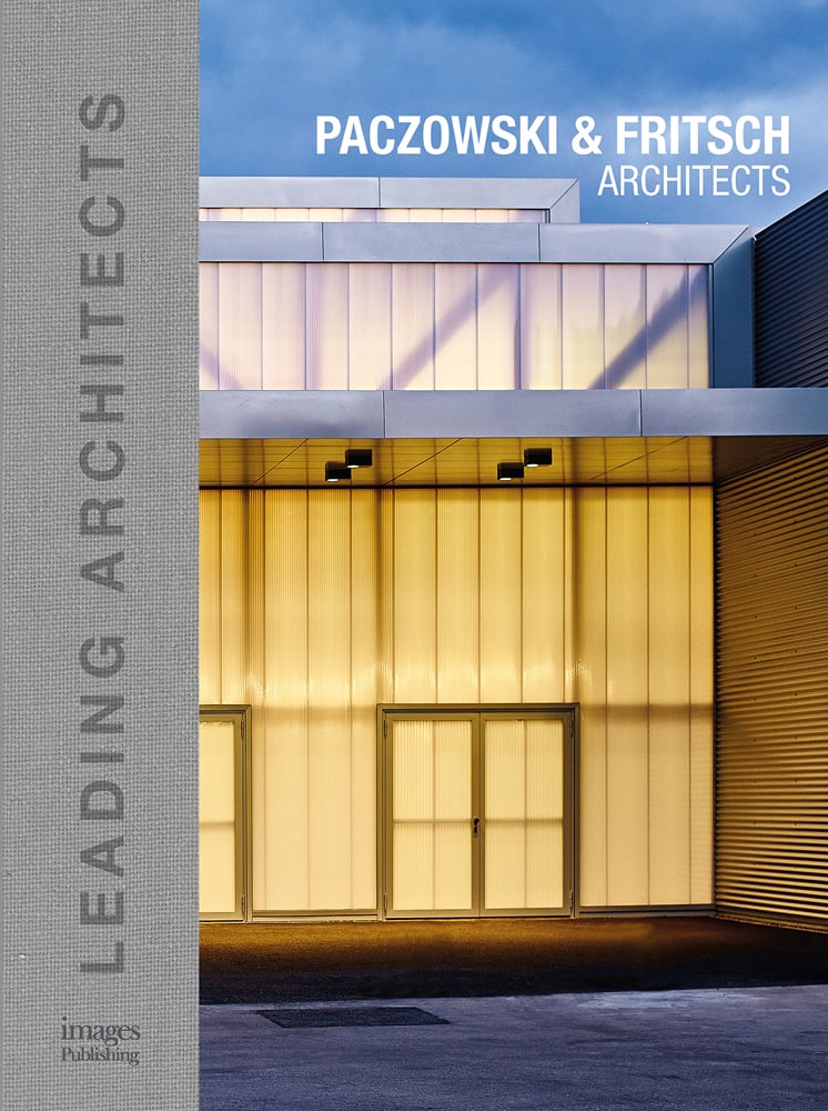 Book cover of Paczowski and Fritsch Architects: Leading Architects, featuring a glass fronted building. Published by Images Publishing.