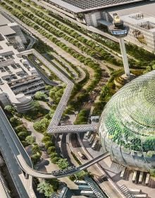 Book cover of Jewel Changi Airport, featuring the geometric glass dome of the building. Published by Images Publishing.