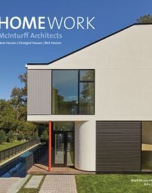 Book cover of HomeWork: New Houses | Changed Houses | Not Houses, with a modern house elevation, with large windows. Published by Images Publishing.