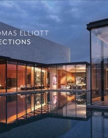 Book cover of Thomas Elliott: Directions, with a large, modern glass building. Published by Images Publishing.