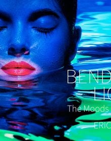 Book cover of Bending Light: The Moods of Color, with a portrait of female model wearing pink lipstick, with face partly submerged in water. Published by Images Publishing.