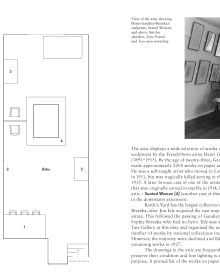 Interior of Kettle's Yard room with brick fire place, wood floor, on cover of 'Kettle's Yard House Guide', by Kettle's Yard, University of Cambridge.