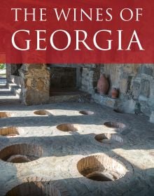 Book cover Lisa Granik's guide, The Wines of Georgia, with clay vessels underground in the cellar at the Nekresi Monastery in Kakheti, Eastern Georgia. Published by Academie du Vin Library.