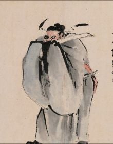 Book cover of Portraits of Zhong Kui by Timeless Masters, featuring a Chinese painting with figures. Published by Artpower International.