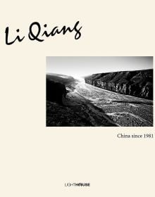 Book cover of Li Qiang: China Since 1981, with a aerial view of goats walking through landscape. Published by Artpower International.