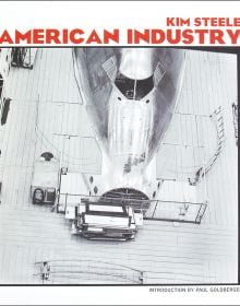 Book cover of American Industry, with an aerial view of the silver nose of Jumbo jet. Published by ORO Editions.